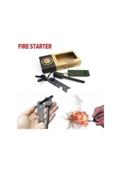 Survive Magnezyum Çubuğu Ateş Başlatıcı Çakmak Taşı Ahşap