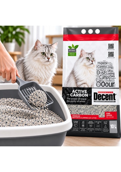 Decent Aktif Karbonlu Topaklanan Kedi Kumu 10 Lt