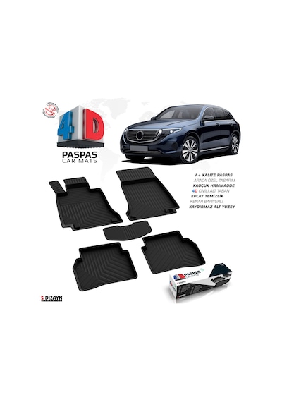 S-Dizayn Mercedes EQC 4D Havuzlu Paspas 2019 Üzeri A+Kalite