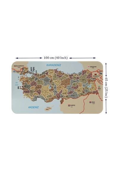 Eğitici Ve Öğretici Dünya Ve Türkiye Haritası Çocuk Odası Duvar Sticker-60x105-3883 Renkli