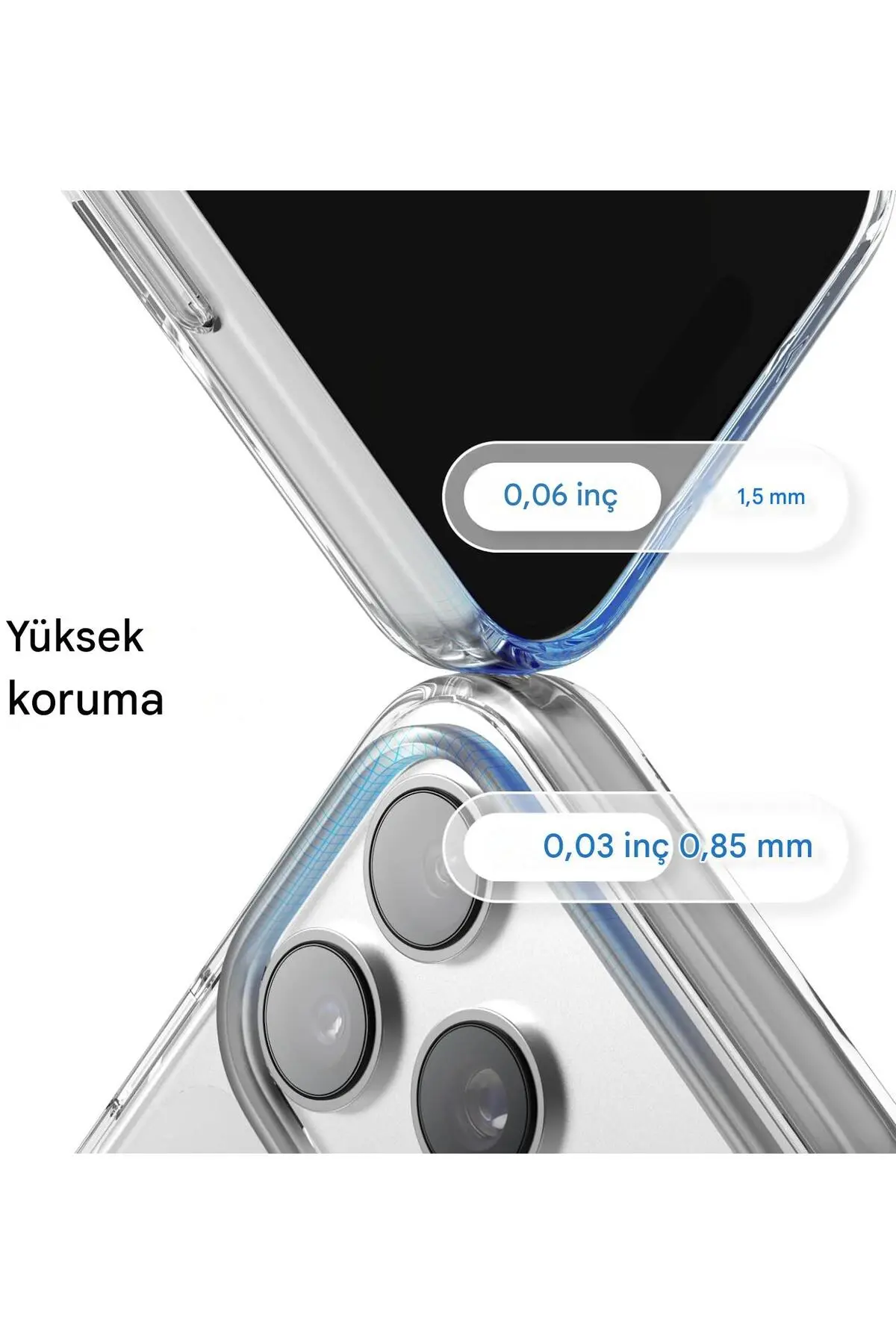 İphone 18 Pro/17 Pro Şeffaf Mika Kılıf Magsafe Uyumlu Sararmayan İnce Koruyucu Telefon Kılıfı Seffaf