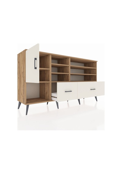 Hyperion Konsol 8 Raflı 2 Çekmeceli Tek Kapaklı 176x44x99 Çam-ay Çam-aytaşı Hyperion Konsol 8 Raflı 2 Çekmeceli Tek Kapaklı 176x44x99 Çam-ay Çam-aytaşı