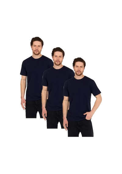 Classics Erkek Regular Fit Bisiklet Yaka Kısa Kol Lacivert Tişört 3'lü Lacivert