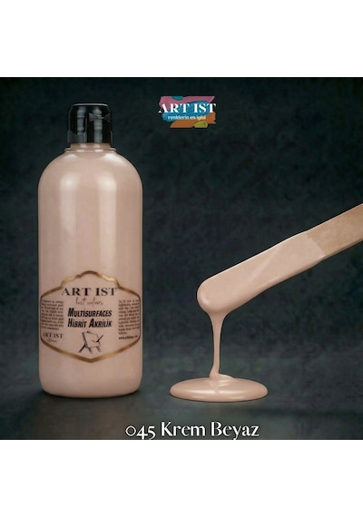 Multisurfaces Hibrit Akrilik Boyalar - 045 Krem Beyaz Ahşap, Taş Tozu, Hobi, Dıy