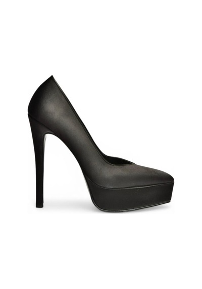 Fox Shoes Y246221604 Siyah Kumaş İnce Topuklu Kadın Ayakkabı