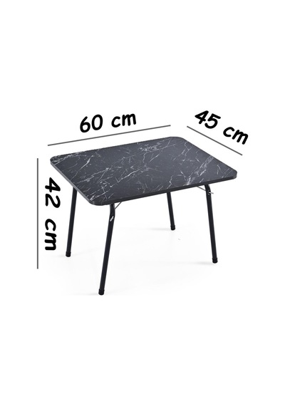 Exent 45x60 Katlanır Masa + 2 Adet Kamp Sandalyesi, Çift Dikişli 120 Kg Kapasiteli-2lac-mer Çok Renkli