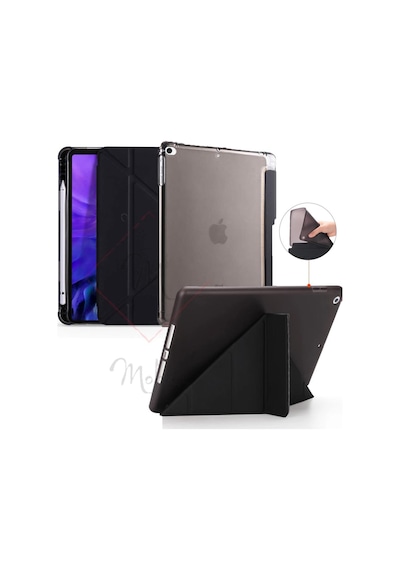 Apple Uyumlu iPad  8. Nesil 10.2 Kılıf Kalem Bölmeli Trifolding Case A2270 A2428 A2429 A2430 Kılıf