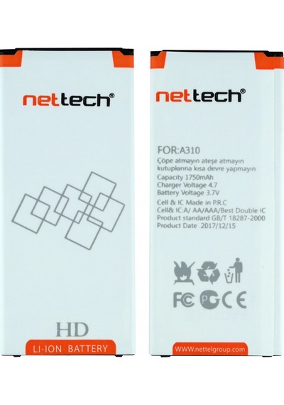 Teknonet Samsung Galaxy A310 A3 2016 Uyumlu Nettech 1700 Mah