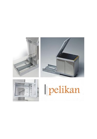 Pelikan 21700 Raylı Dolap İçi Çöp Kovası 16 Lt Krom