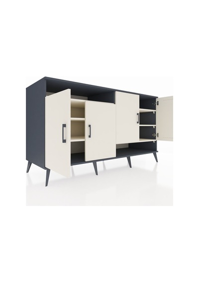 Kronos Konsol 6 Raflı 4 Kapaklı 176x59x99 Antrasit-aytaşı Aytası/aytası - Antrasıt