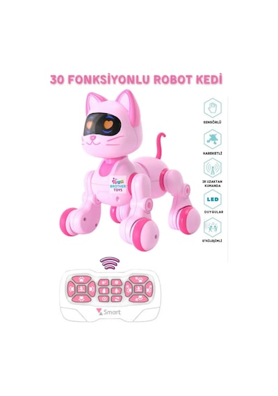Uzaktan Kumandalı 30 Fonksiyon Akıllı Interaktif Öğretici Robot Oyuncak Kedi Kedi