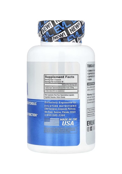 Evl Nutrition, Tudca, Tauroursodeoxycholic Acid Bıle Salt...