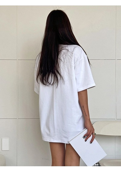 Beyaz Oversize Vintage Baskılı T-shirt - Oversize Baskılı Beyaz Beyaz Oversize Vintage Baskılı T-shirt - Oversize Baskılı Beyaz