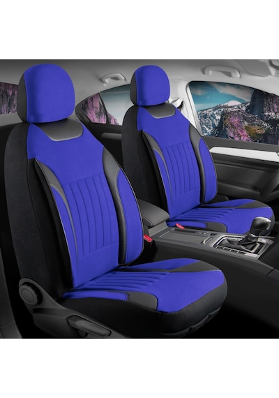 Renault 11 Flash Uyumlu Lüx Deri Detaylı Tay Tüyü Oto Koltuk Kılıfı Ön Arka Takım Edition Serisi Mavi