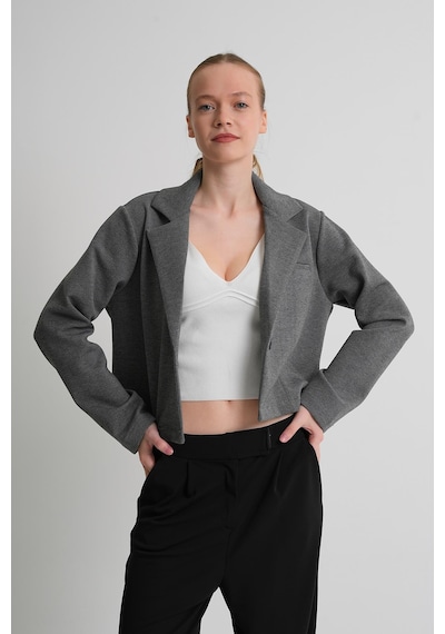 Alexander Gardi Alexandergardı Astarsız Crop Blazer Ceket Koyugri