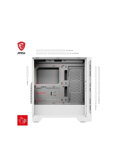 Msı Mag Force 320r Aırflow Whıte Gamıng Mıd-tower Pc Kasası Beyaz