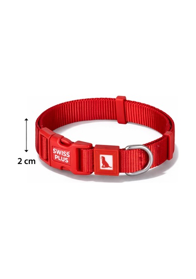 Swissplus Urban Paws Köpek Tasması Crimson Red Ayarlanabilir, Dayanıklı, Hafif-20mm Kırmızı