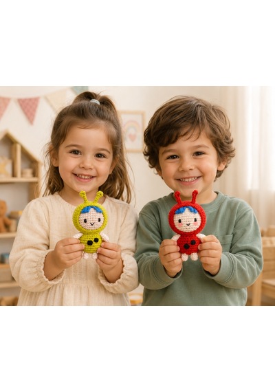 Bakgelal Hello Adorable Uğur Böceği Amigurumi Yapım Kiti, 2'li Bff Crochet Seti
