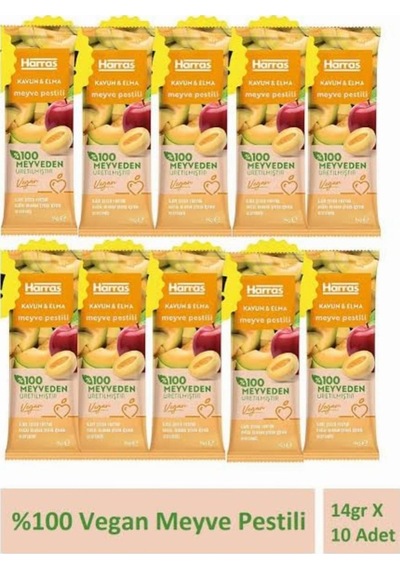 Harras Vegan Meyve Pestili Kavun Ve Elma 14gr X 10 Adet 14 G