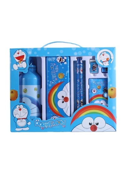 Sanrio Doraemon Kırtasiye Seti Hediye Kutusu Okul Malzemeleri Kuromi Doraemon Kırtasiye Seti 8 Parça Mavi