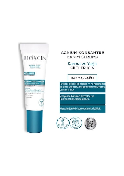 Bioxcin Acnium Karma Ve Yağlı Ciltler İçin Konsantre Bakım Serumu 15 Ml