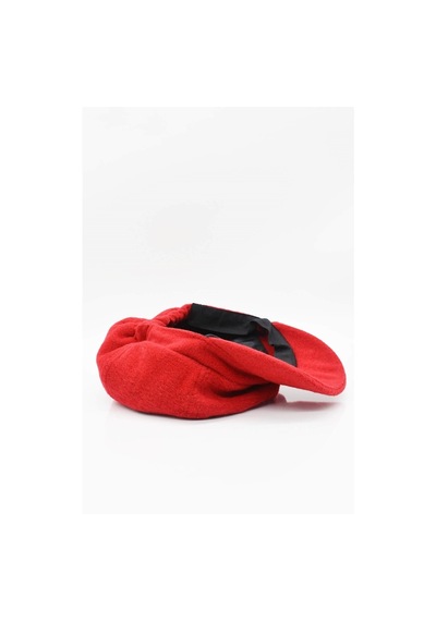 Külah Kırmızı Bayan Şapka Kadın Kasket Yün Flat Cap Kırmızı-Standart