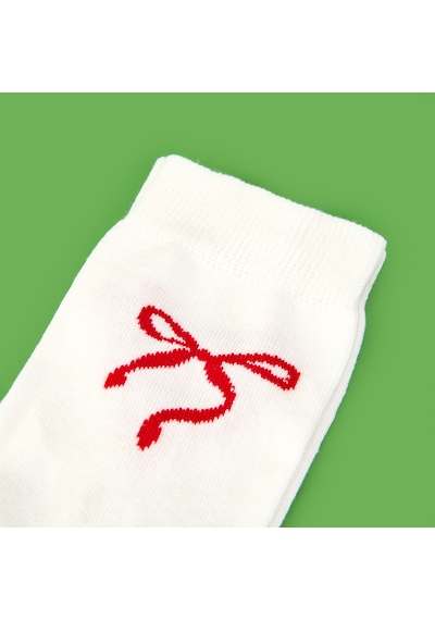 Soft Ribbon Çorap - Ekru Çok Renkli