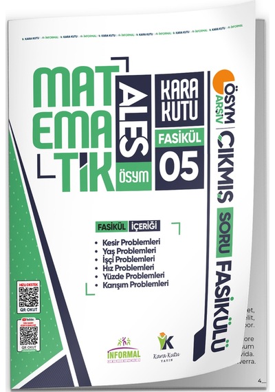 2026 Ales Matematik Kara Kutu 5.fasikül Ösym Çıkmış Soru Bankası Problemler 2 Çözümlü Modüler Set