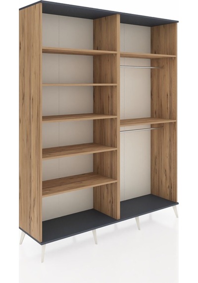 Hyperion Gardrop 7 Raflı 2 Askılı 176x44x221 Çam-antrasit/çam Antrasit/çam Hyperion Gardrop 7 Raflı 2 Askılı 176x44x221 Çam-antrasit/çam Antrasit/çam