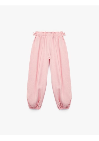 Koton Pamuklu Fiyonk Detaylı Balon Kesim Modal Pantolon Pembe 7wkg40026aw Gül