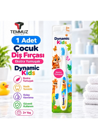 Dynamic Aile Paketi Diş Fırçası Seti 3 Adet 2 Yetişkin Medium + 1 Çocuk Extra Soft Karışık Renk