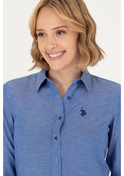 U.s. Polo Assn. Kadın Saks Gömlek Basic 50277630-vr045 Saks Mavisi Saks