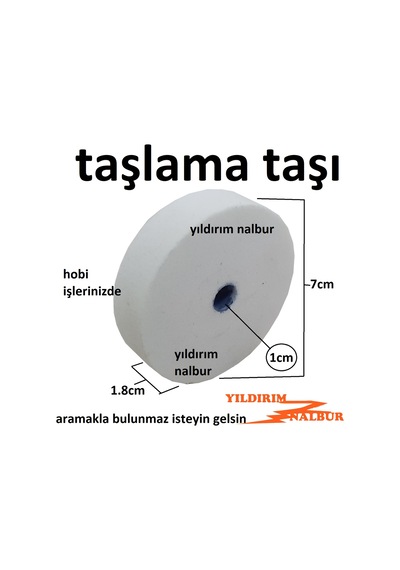 Taşlama Taşı Beyaz Renk Hobi 7cm Bileme Temizleme Taşı Çapak Alma
