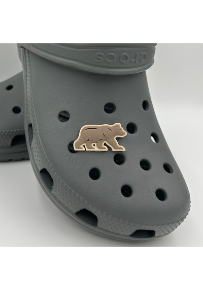 Crocs Terlik Süsü Ve Aksesuarı , Çanta Süsü Jibbitz 3d Yürüyüşteki Ayı 02 Görsel Logo Aksesuar Vizon-kahve