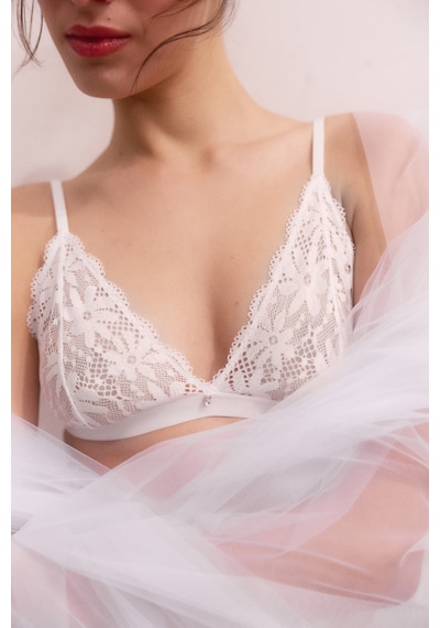 Penti Kırık Beyaz Lace Dantel Üçgen Sütyen
