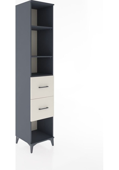 Hyperion Dolap 3 Raflı 2 Çekmeceli 44x44x221 Antrasit-aytaşı Antrasit