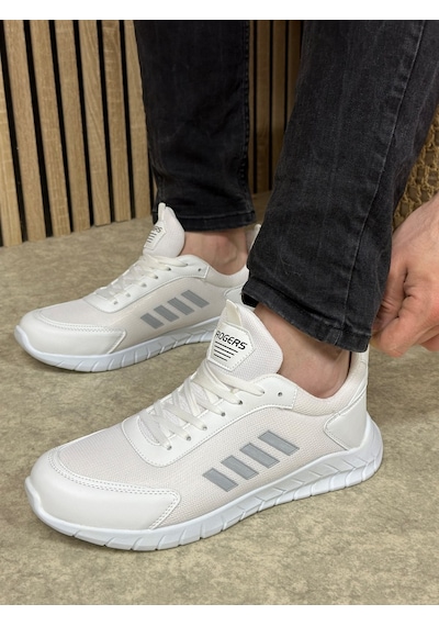 Günlük Erkek Sneaker Fileli Bağcıklı Rahat Esnek Dikiş Detaylı Yürüyüş Spor Ayakkabı 1453 Beyaz Gri Günlük Erkek Sneaker Fileli Bağcıklı Rahat Esnek Dikiş Detaylı Yürüyüş Spor Ayakkabı 1453 Beyaz Gri