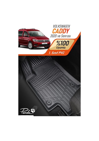 Siyah Volkswagen Caddy 2020- Sonrası 4d Havuzlu Paspas Takımı
