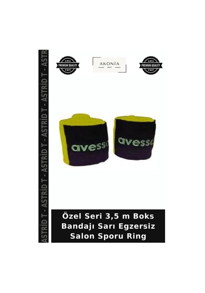 Özel Seri 3,5 M Boks Bandajı Sarı Egzersiz Salon Sporu Ring