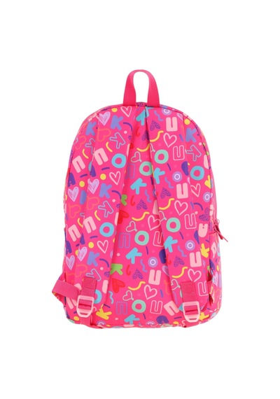 Kaukko Kız Çocuk Kalp Ve Kaukko Baskılı Pembe Okul Çantası - Üç Bölmeli - K1783 Pembe