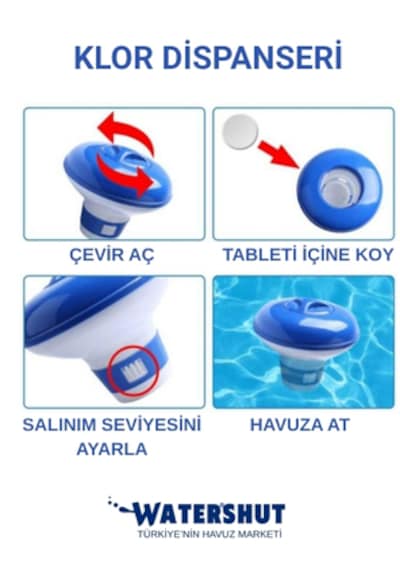 Watershut Büyük Boy Klor Dispanseri Yüzer Tip Dozaj Ayarlı