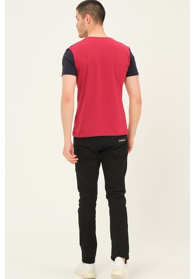 T8591 Dewberry Mens T-shırt-bordo Bordo