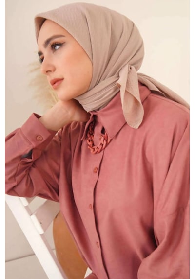 Melodi Scarf Kadın Tesettür Mio Caz Eşarp Hijab Sütlü Kahve Sütlü Kahve