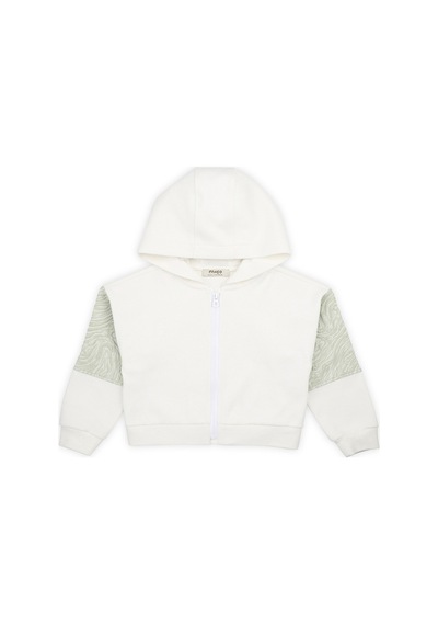 Panço Kız Çocuk Fermuarlı Sweatshirt Ekru