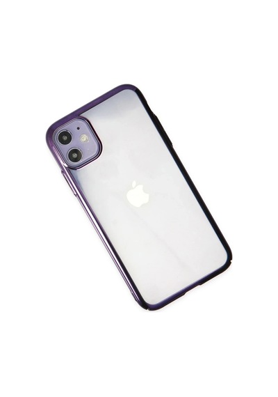 Bezos İphone 12 Kılıf Element Silikon - Mor Rengaren