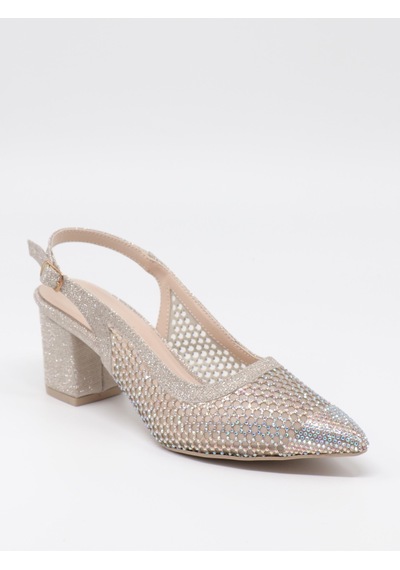 Nesilshoes Nesil Shoes Özma 4045 Altın Topuklu A. Açık Kadın Ayakkabı