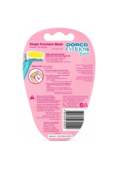 Dorco Shai Bikini Bölgesi Kullan At Kadın Tıraş Bıçağı 3lü