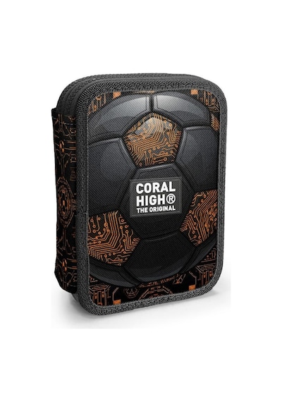 Coral High Kids Futbol Desenli Çift Katlı Kalem Çanta 31106 Çok Renkli
