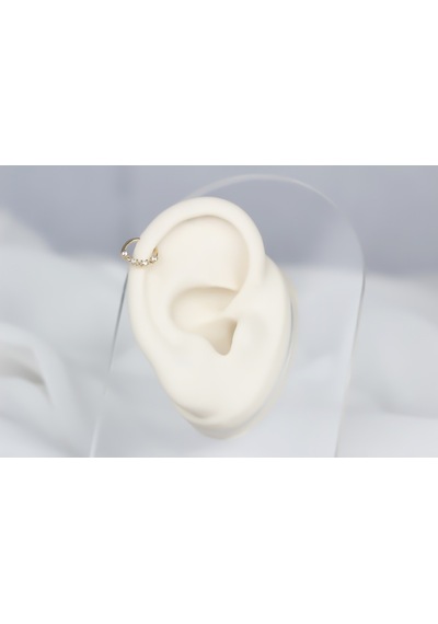 Glorria Altın Taşlı Halka Piercing Sarı