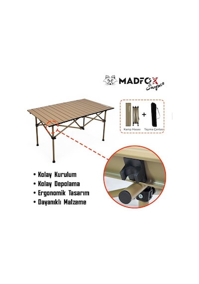 Madfox Surface Katlanır Kamp Masası Ahşap